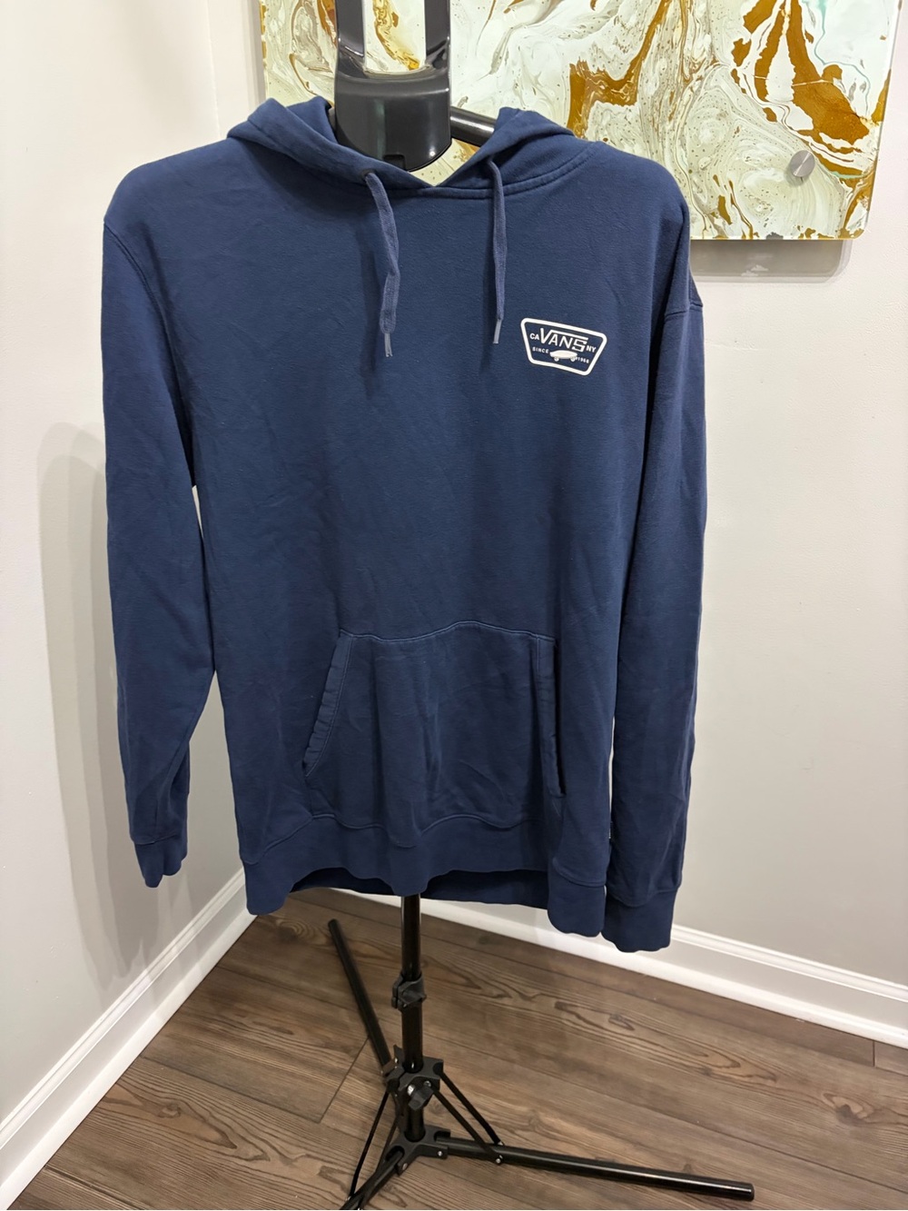 Vans Navy Blue Pullover Hoodie with Chest Logo